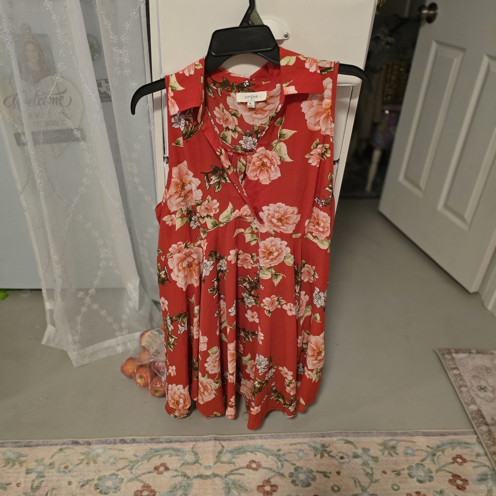 Umgee Vibrant Red Floral Dress